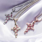 18K Gold Diamond Snake Cross - Drip Culture Jewelry