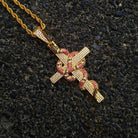 18K Gold Diamond Snake Cross - Drip Culture Jewelry
