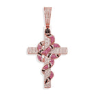 18K Gold Diamond Snake Cross - Drip Culture Jewelry