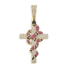 18K Gold Diamond Snake Cross - Drip Culture Jewelry