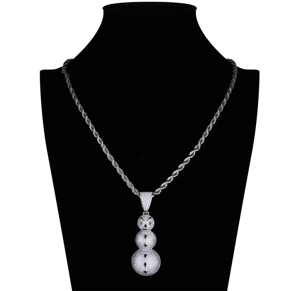 18K Gold Diamond Snowman - Drip Culture Jewelry