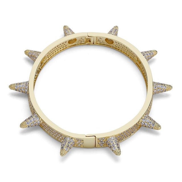 18K Gold Diamond Spike Bracelet - Drip Culture Jewelry