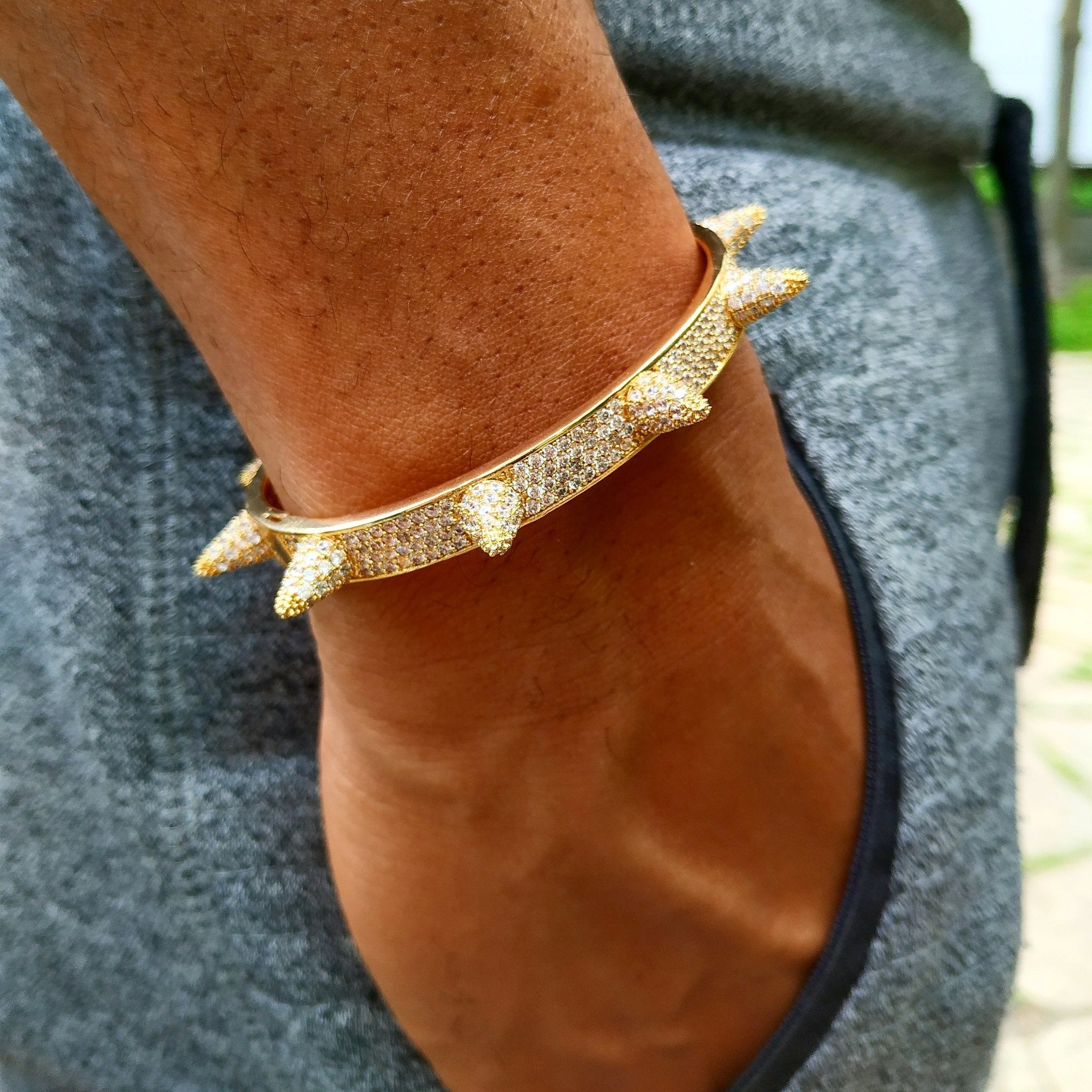 18K Gold Diamond Spike Bracelet - Drip Culture Jewelry