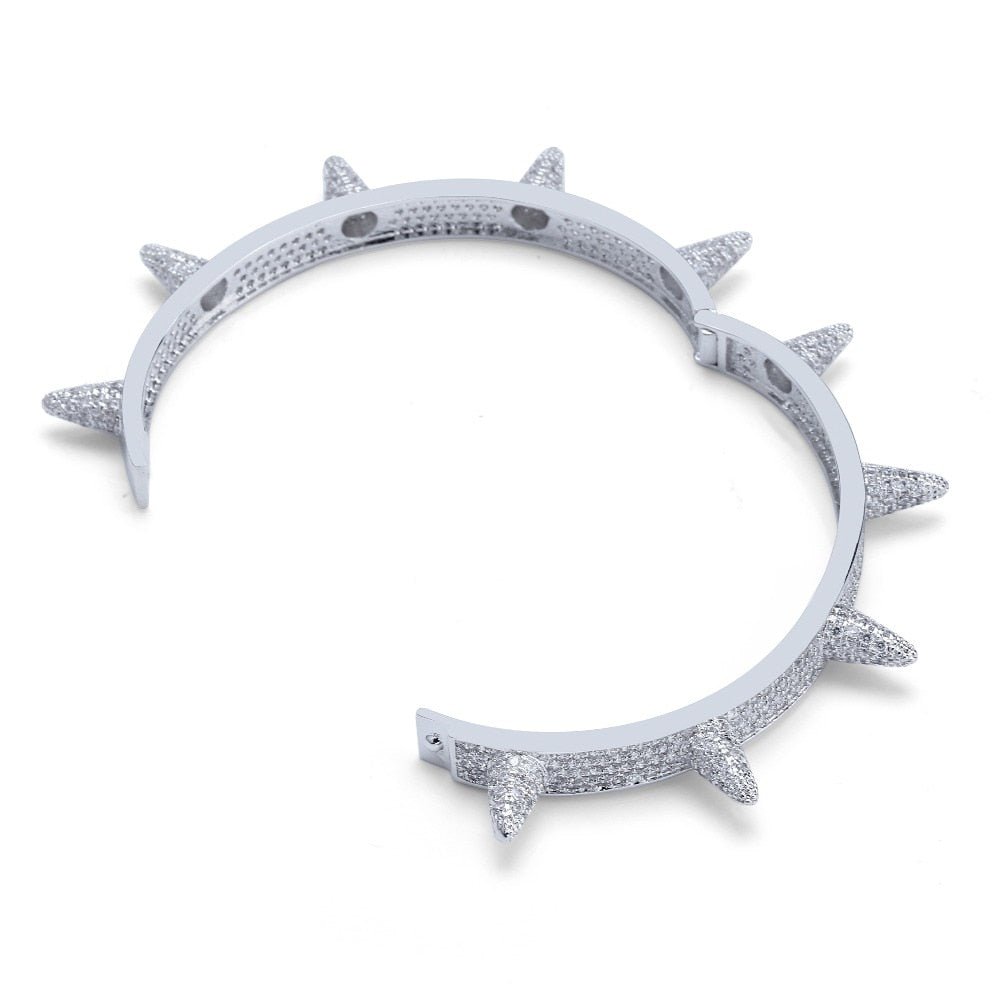18K Gold Diamond Spike Bracelet - Drip Culture Jewelry