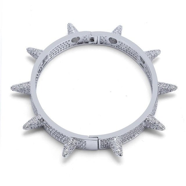 18K Gold Diamond Spike Bracelet - Drip Culture Jewelry