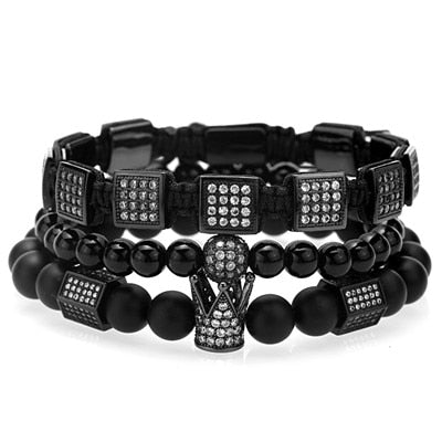 18K Gold Diamond Square Bracelet Set (3 Pieces) - Drip Culture Jewelry