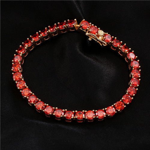 18K Gold Gemstone Tennis Bracelet - Drip Culture Jewelry