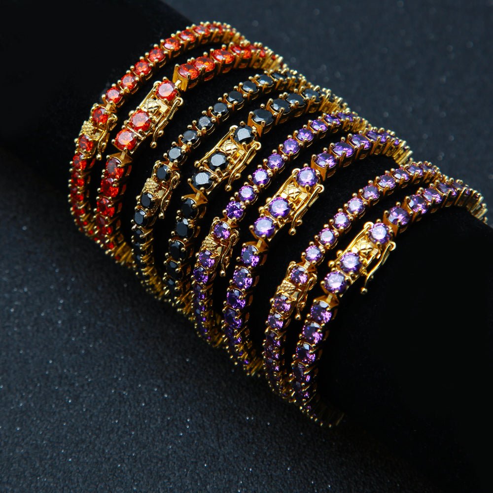 18K Gold Gemstone Tennis Bracelet - Drip Culture Jewelry