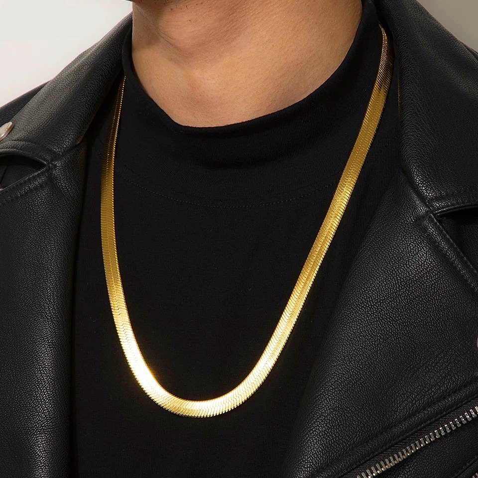 18k Gold Herringbone Chain - Drip Culture Jewelry