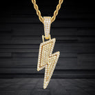18k Gold Iced Lightning Bolt - Drip Culture Jewelry