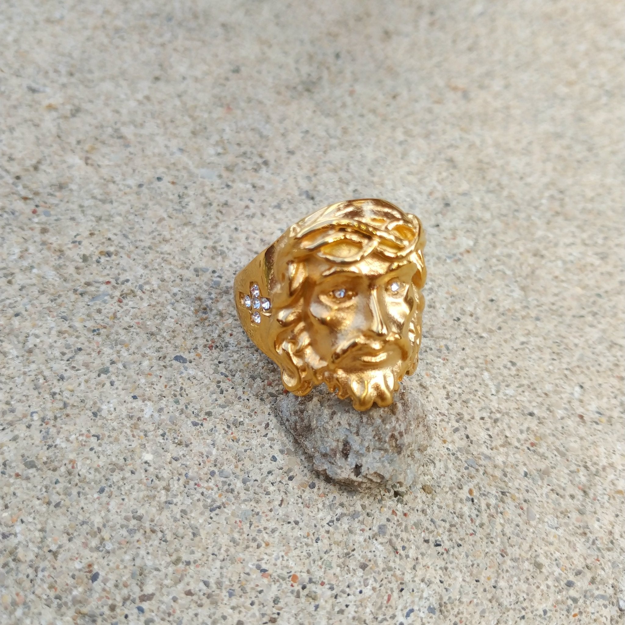 18K Gold Jesus Ring - Drip Culture Jewelry
