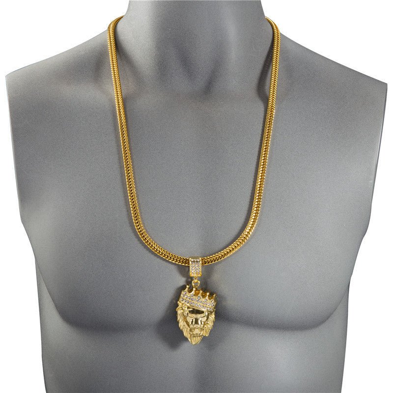 18K Gold King of the Jungle Pendant and Chain - Drip Culture Jewelry