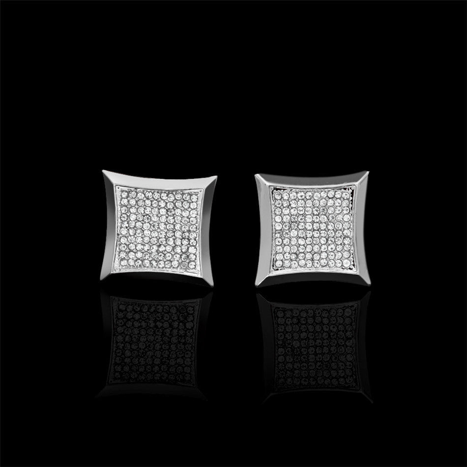 18K Gold Square Diamond Earrings - Drip Culture Jewelry