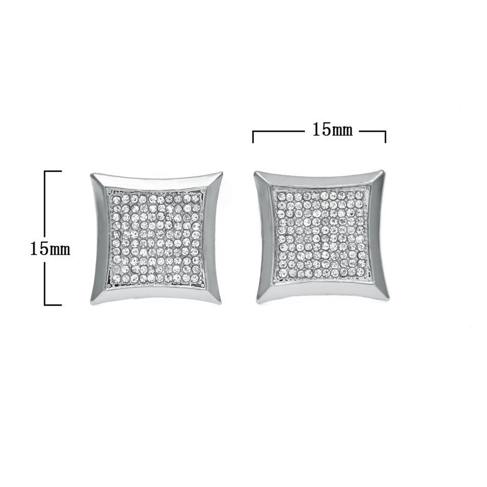 18K Gold Square Diamond Earrings - Drip Culture Jewelry