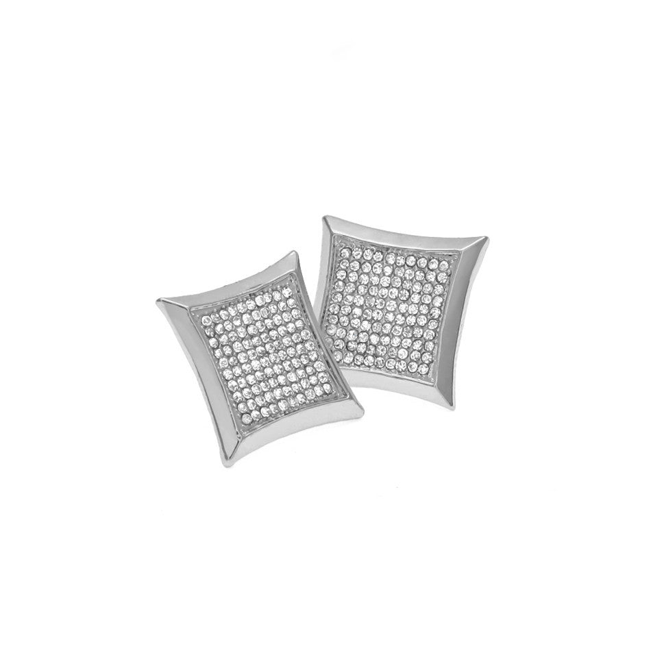 18K Gold Square Diamond Earrings - Drip Culture Jewelry