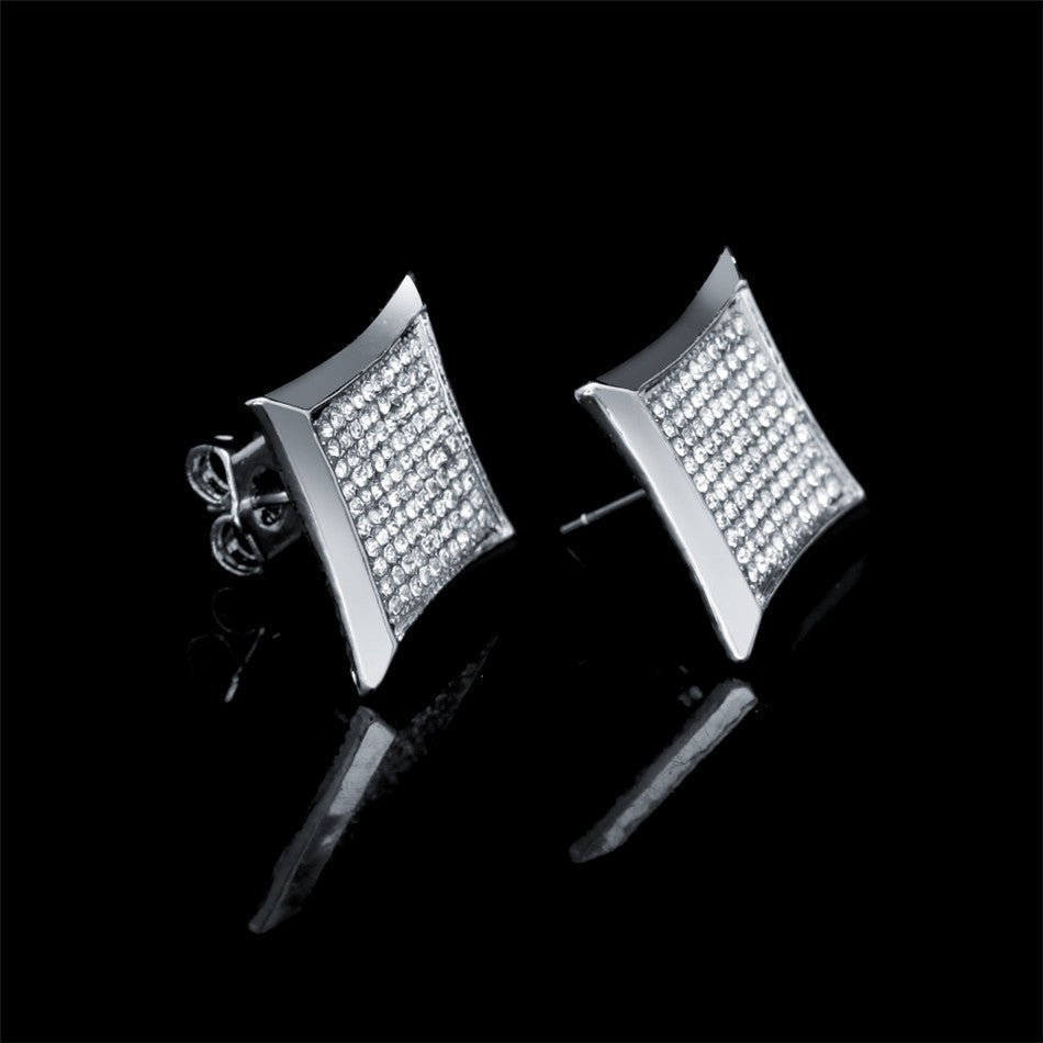 18K Gold Square Diamond Earrings - Drip Culture Jewelry