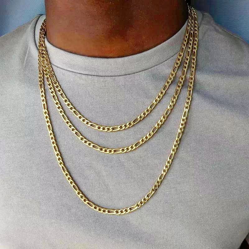 24K Gold Gold Figaro Chain - Drip Culture Jewelry