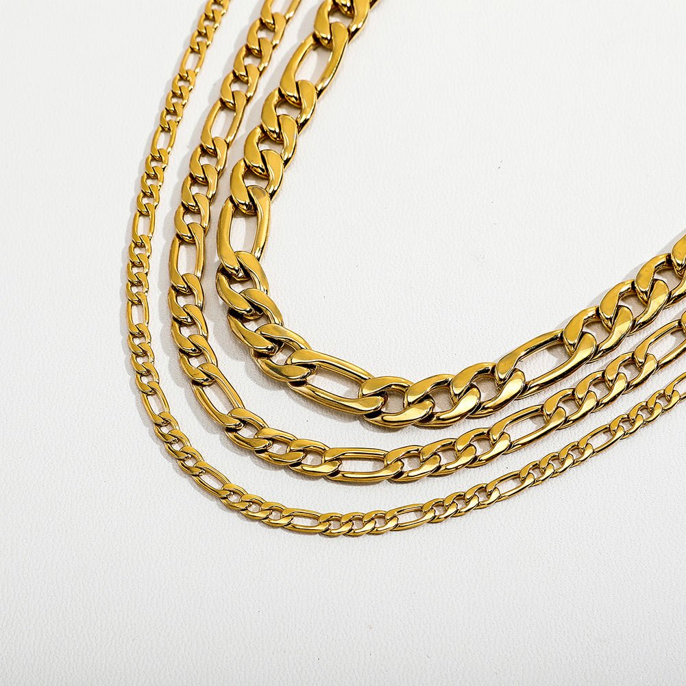 24K Gold Gold Figaro Chain - Drip Culture Jewelry