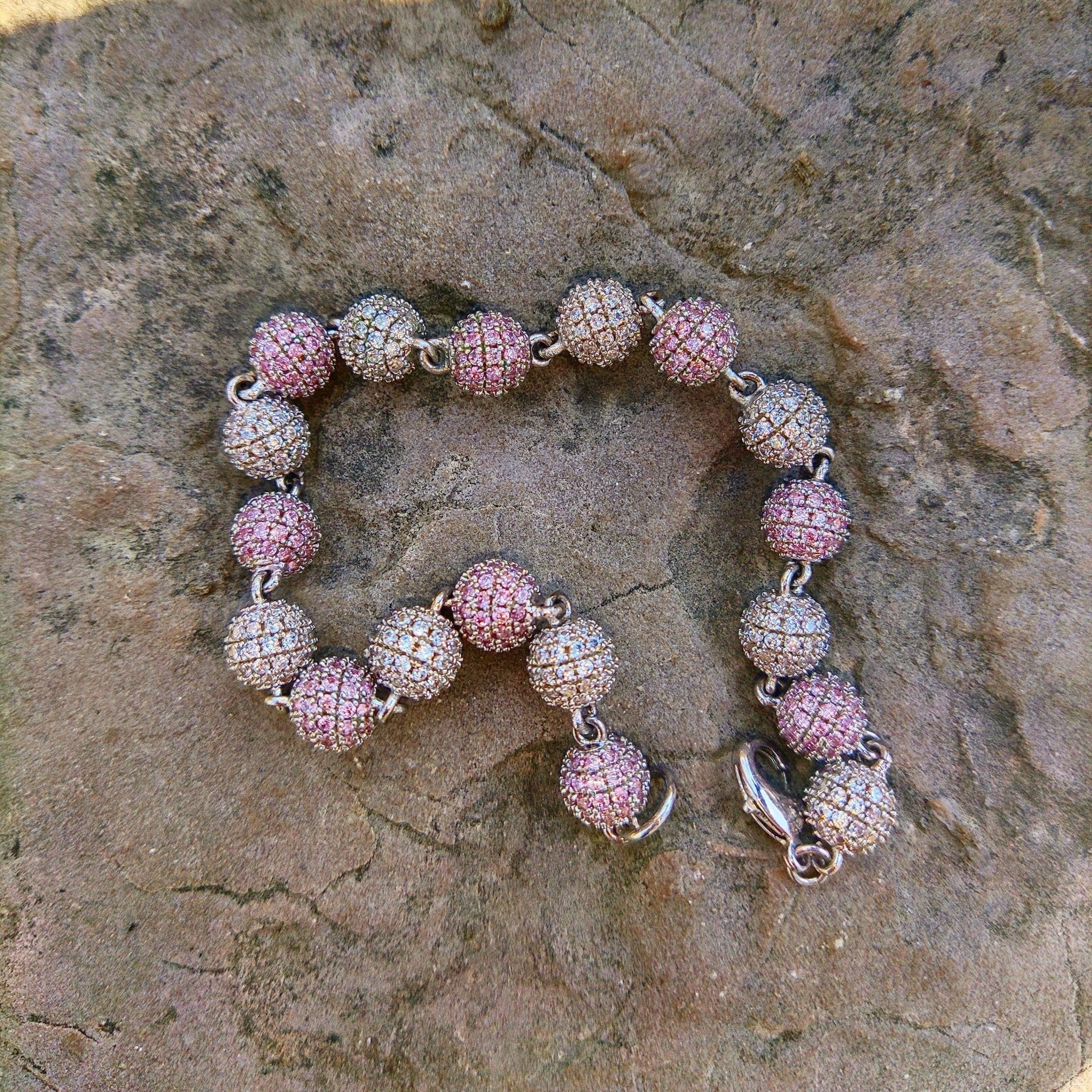 8mm 18K Gold Diamond Ball Bracelet - Drip Culture Jewelry