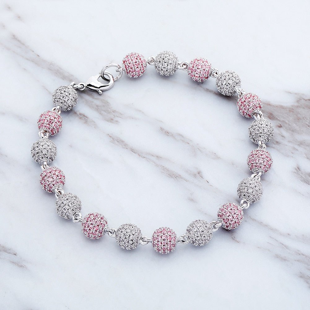 8mm 18K Gold Diamond Ball Bracelet - Drip Culture Jewelry