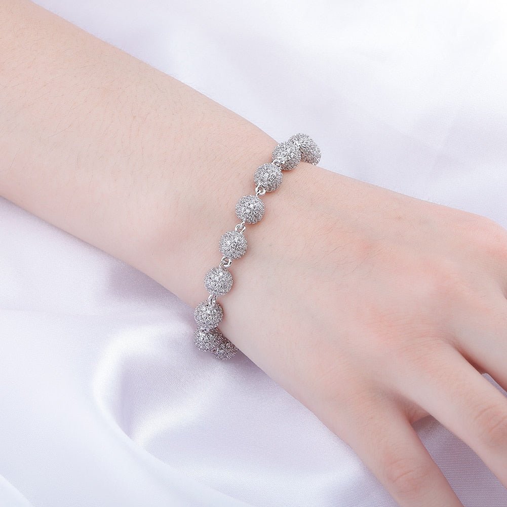 8mm 18K Gold Diamond Ball Bracelet - Drip Culture Jewelry