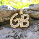 Custom 18K Gold Baguette Diamond Letter Pendant - Drip Culture Jewelry