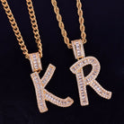 Custom 18K Gold Baguette Diamond Letter Pendant - Drip Culture Jewelry