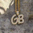 Custom 18K Gold Baguette Diamond Letter Pendant - Drip Culture Jewelry