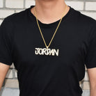 Custom 18K Gold Baguette Diamond Letter Pendant - Drip Culture Jewelry