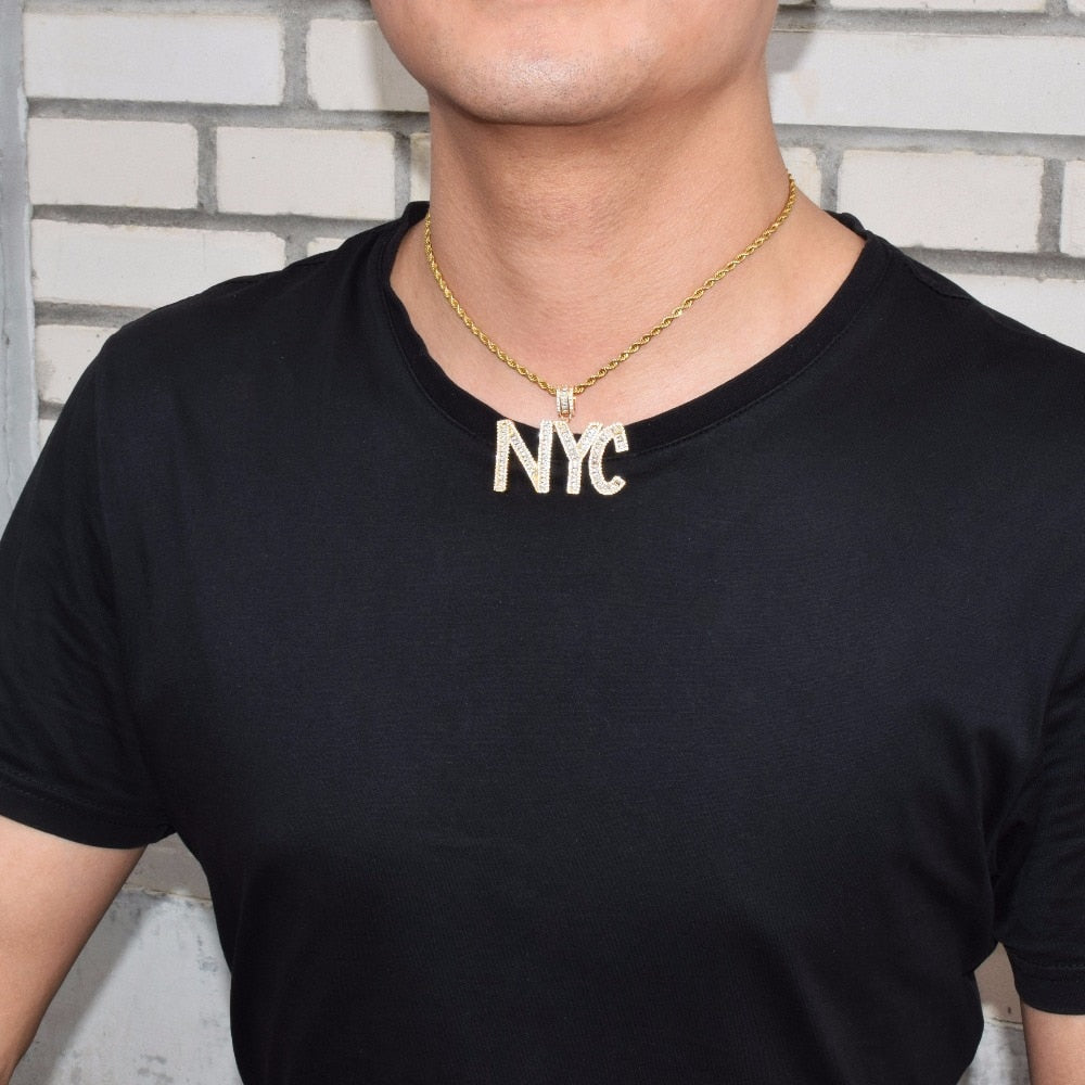 Custom 18K Gold Baguette Diamond Letter Pendant - Drip Culture Jewelry