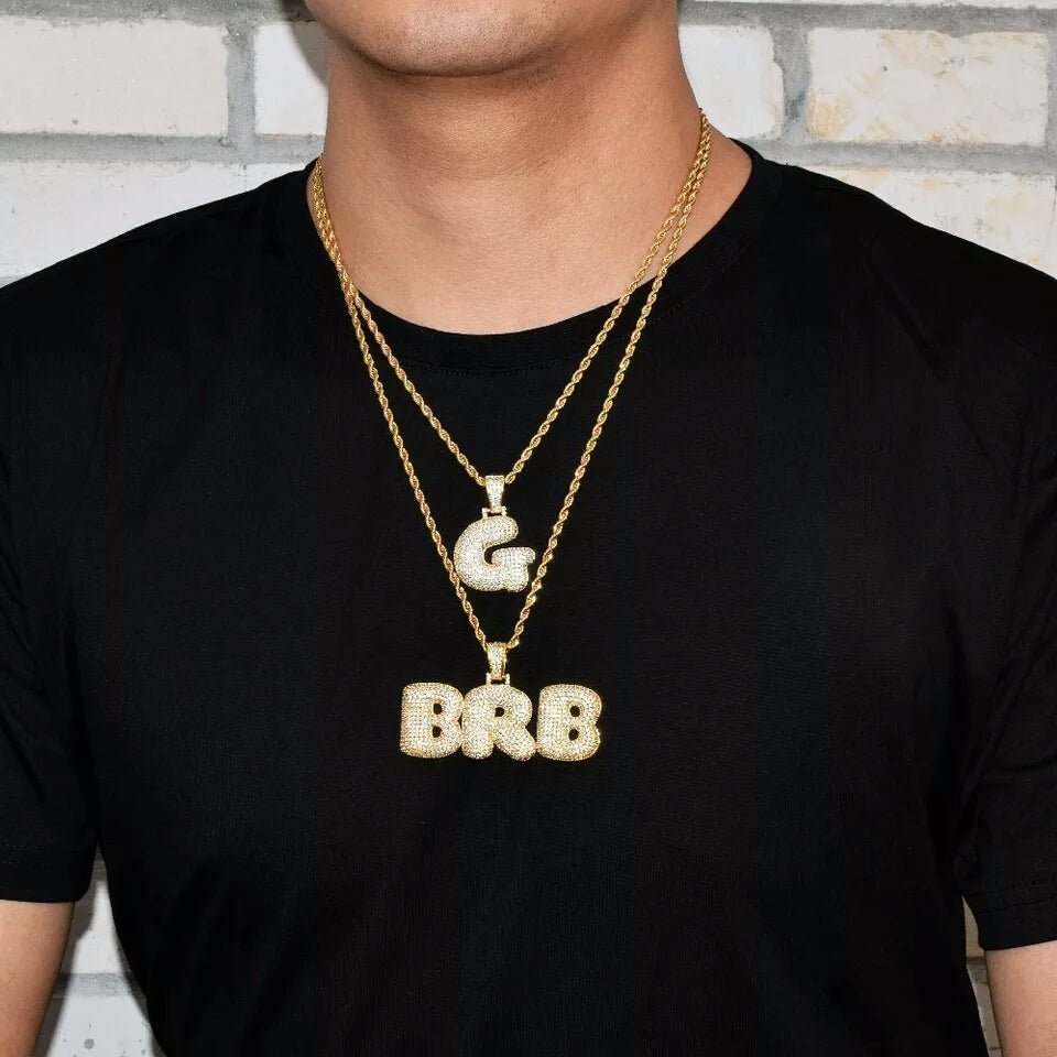 Custom 18K Gold Icy Bubble-Letter - Drip Culture Jewelry