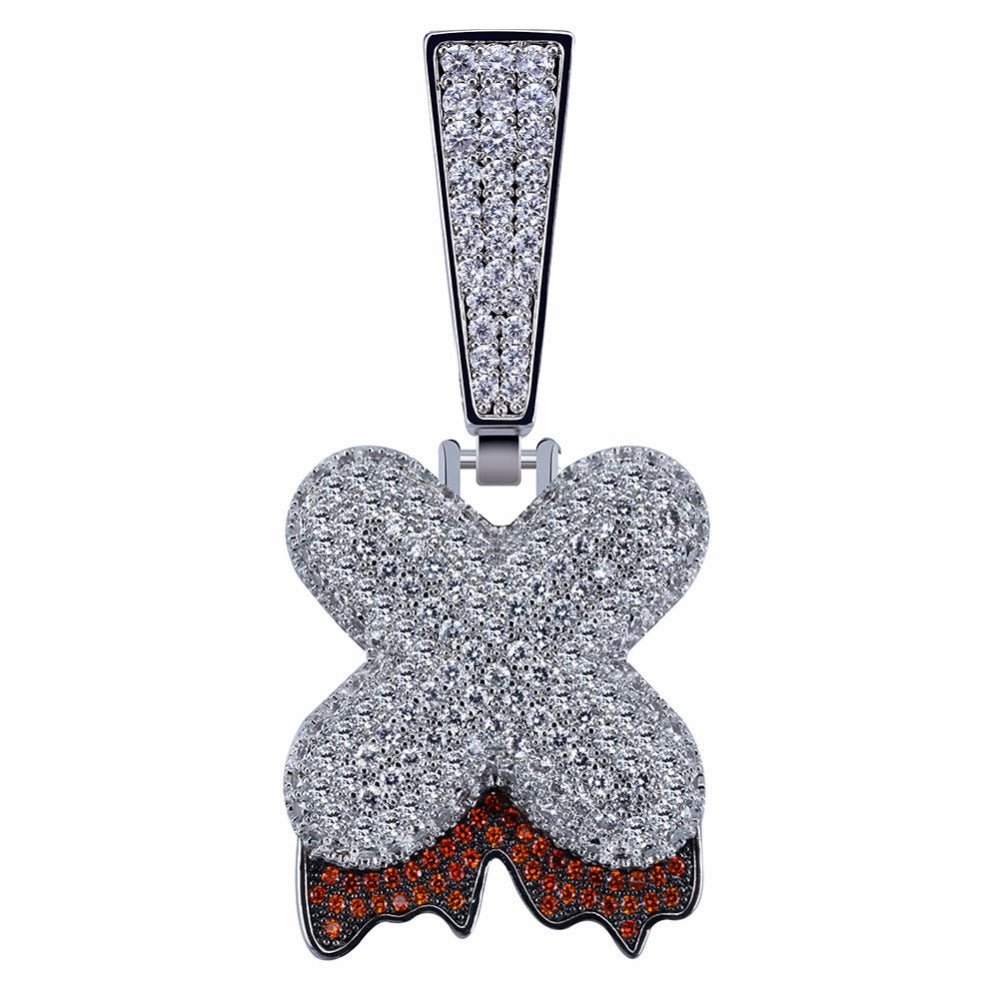 Custom Diamond Drip Bubble Letter with Diamond Cuban Link Chain - Drip Culture Jewelry