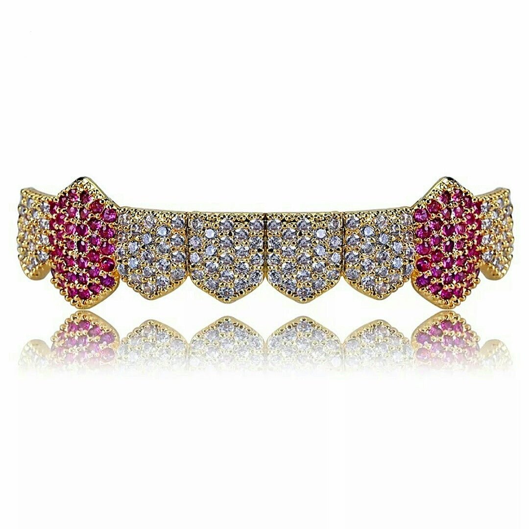 Diamond & Amethyst Fang Grillz - Drip Culture Jewelry
