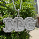 Diamond & Baguette Diamond Custom Name Pendant Font 2 - Drip Culture Jewelry