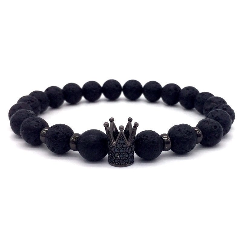 Lava Stone Crown Bracelet - Drip Culture Jewelry