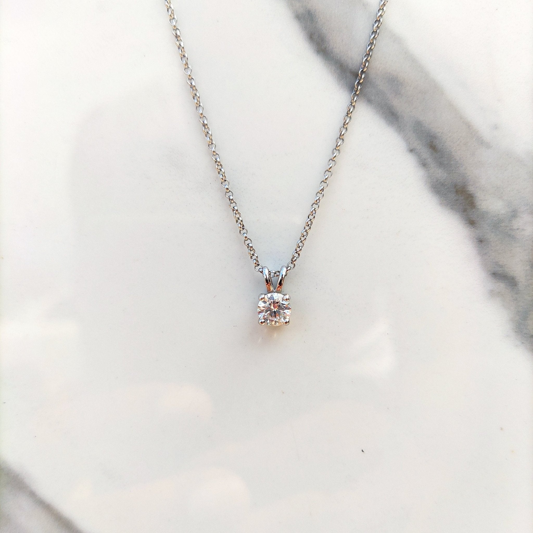Moissanite Single Diamond Pendant - Drip Culture Jewelry