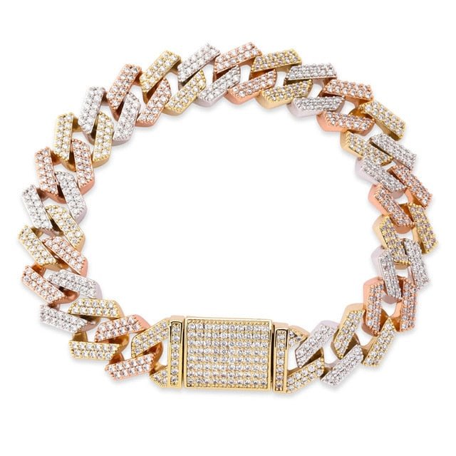 Premium 12mm 18k Gold Diamond Prong Cuban Link Bracelet - Drip Culture Jewelry