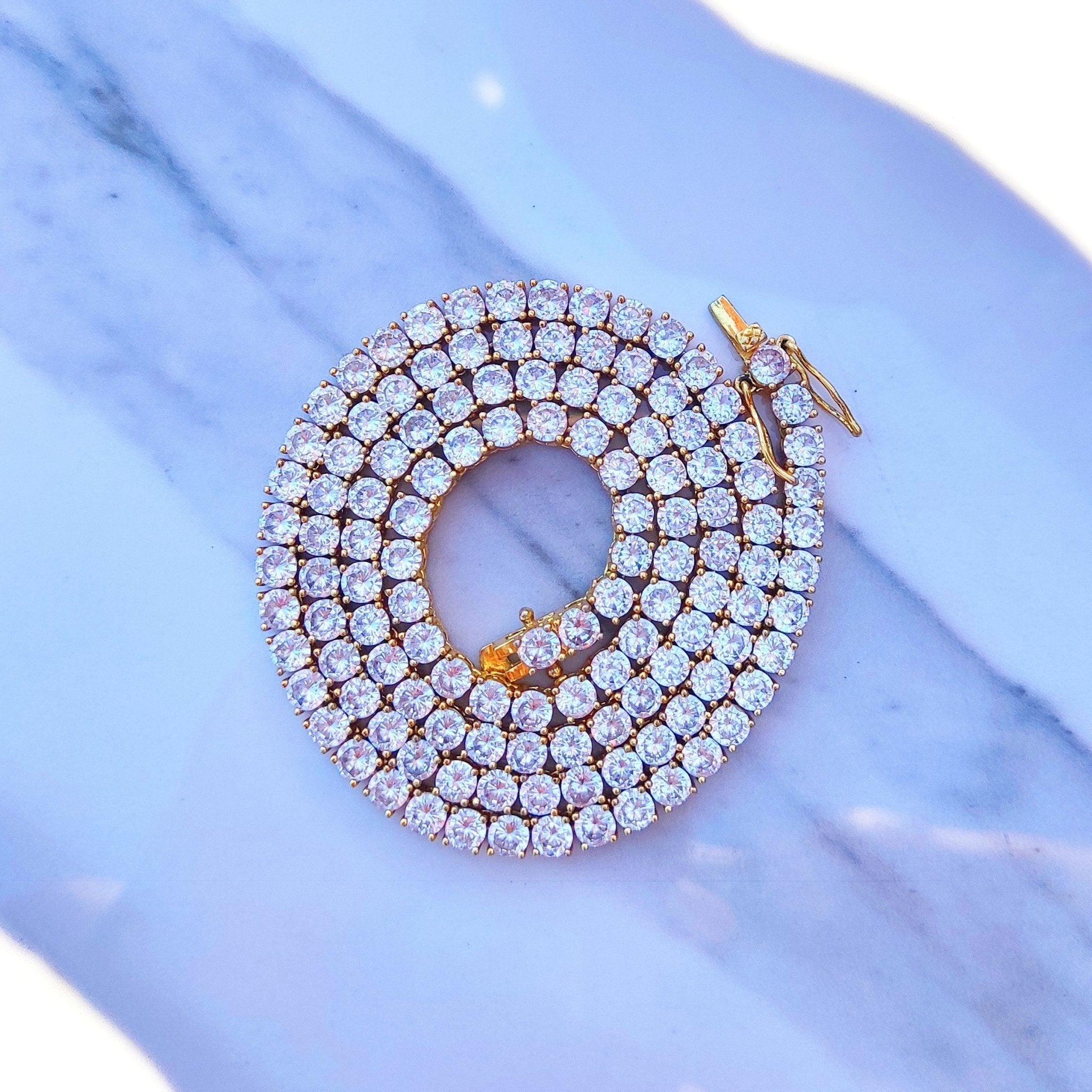 Premium 18K Gold Diamond Tennis Chain - Drip Culture Jewelry