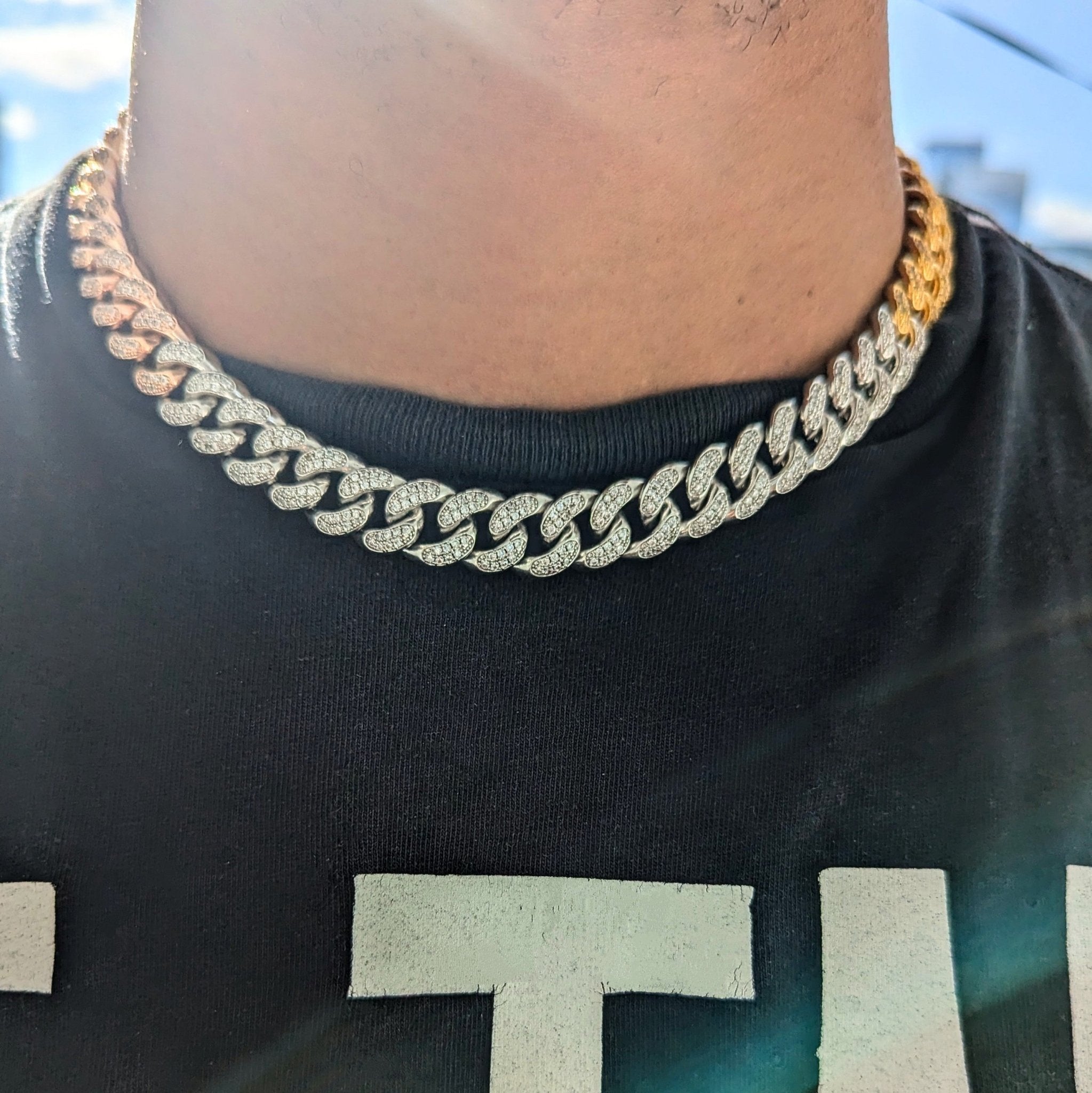 12mm 3 Tone Diamond Miami Cuban Link - Drip Culture Jewelry