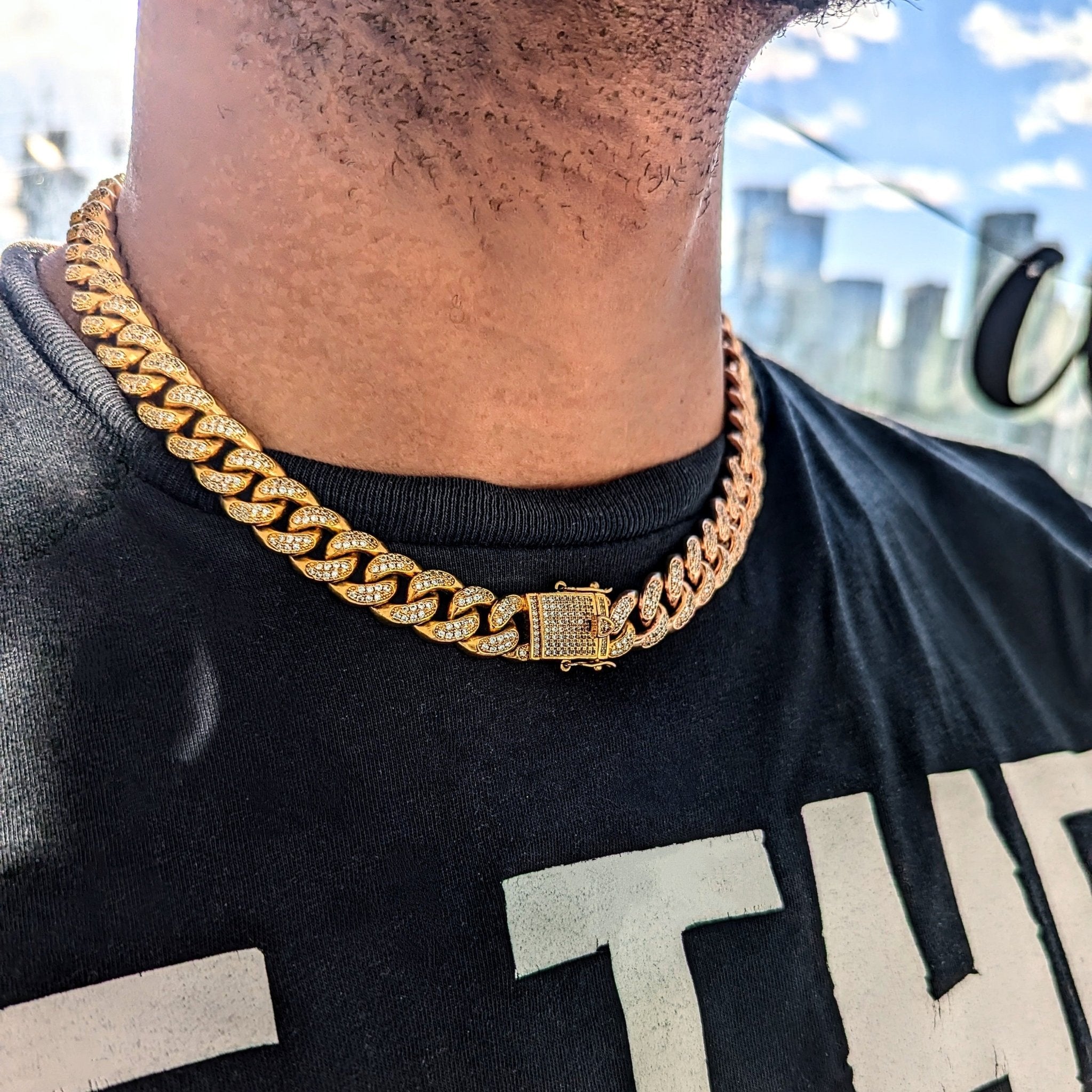 12mm 3 Tone Diamond Miami Cuban Link - Drip Culture Jewelry