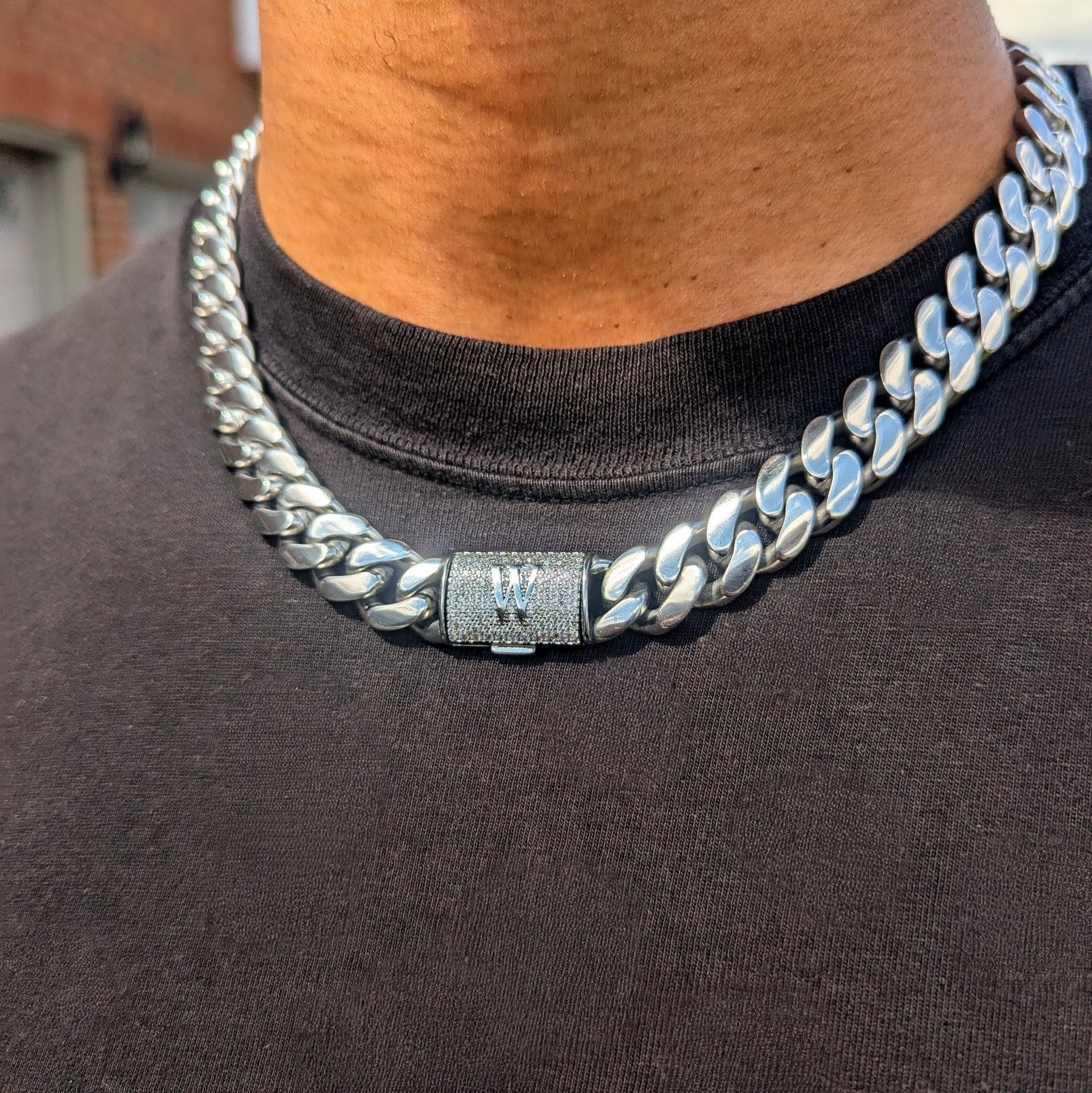 14mm 18k Gold Custom Diamond Clasp Cuban Link Chain - Drip Culture Jewelry