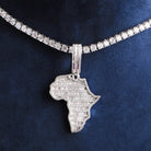 18k Gold Baguette Diamond Africa Pendant - Drip Culture Jewelry