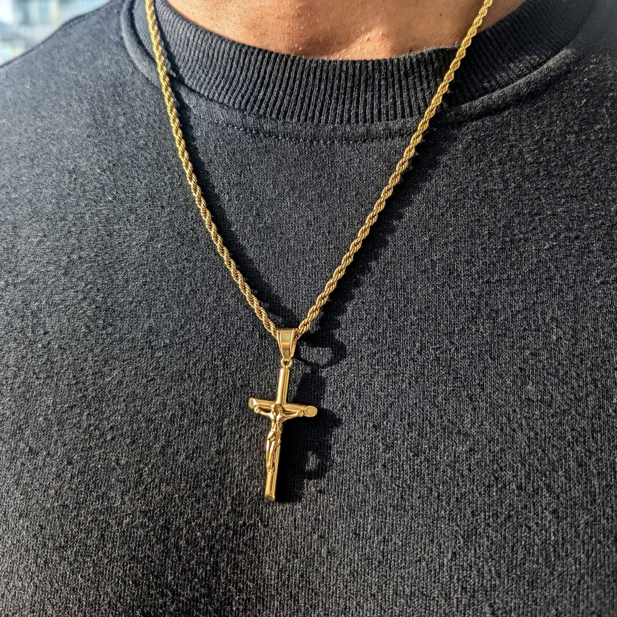 18K Gold Crucifix Set (3 Pieces) - Drip Culture Jewelry