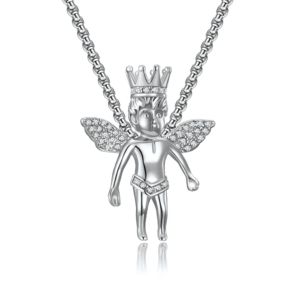18K Gold Diamond Angel King - Drip Culture Jewelry
