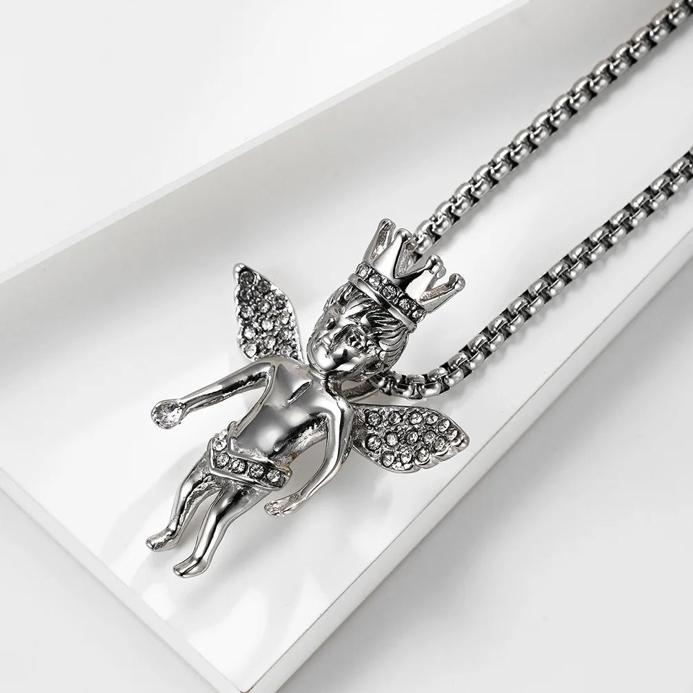 18K Gold Diamond Angel King - Drip Culture Jewelry