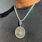 18k Gold Diamond Baguette All Hustle, No Luck Pendant - Drip Culture Jewelry