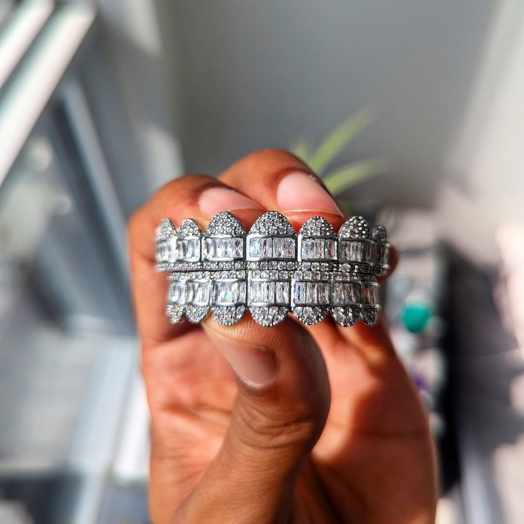 18K Gold Diamond & Baguette Grillz - Drip Culture Jewelry
