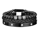 18k Gold Diamond Ball Bracelet Set (3 Pieces) - Drip Culture Jewelry