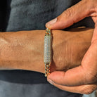 18k Gold Diamond Bar Cuban Link Bracelet - Drip Culture Jewelry