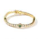 18k Gold Diamond Clover Tennis Bracelet - Drip Culture Jewelry